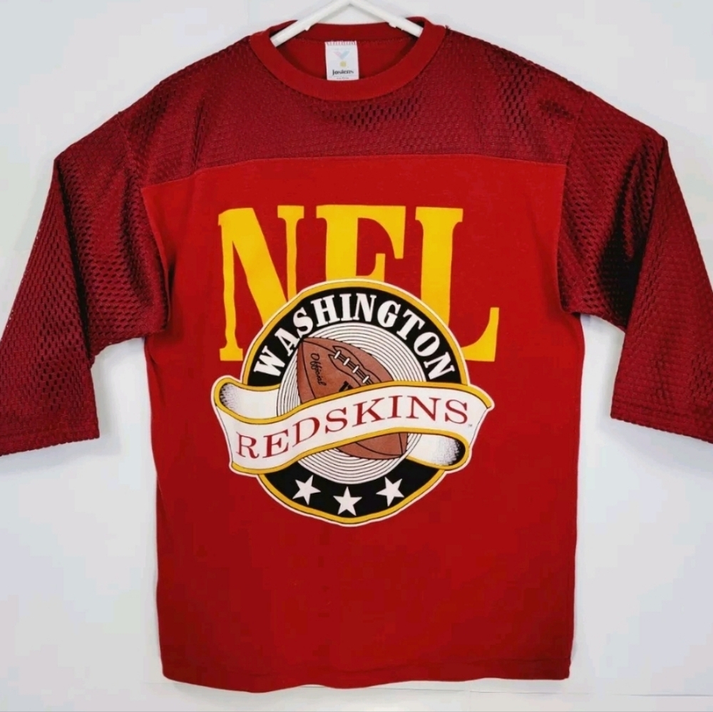 Vintage Jostens Washington Redskins Medium Mesh Jersey Shirt 3/4 Sleeve NFL